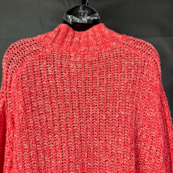 Anthropologie Vibrant Coral V-Neck Sweater - Picture 8 of 13